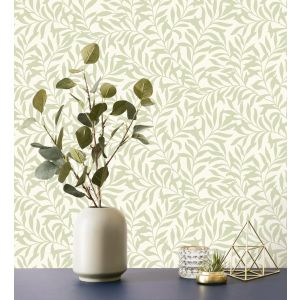 Papel pintado gaulan   de hojas  nacarado  5.23m²