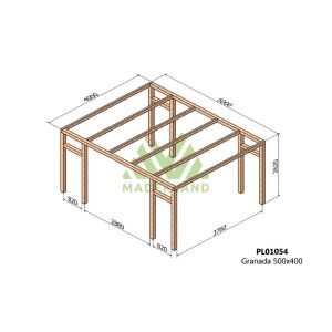 Pérgola de madera laminada - granada 500x400cm (maderland)