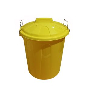 100 litros | amarillo | cubo basura de plástico con tapadera | cubo almace