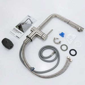 Grifo de cocina con 2 funciones de pulverización extraíbles, mezclador de c