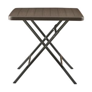 Mesa plegable lillestrøm exterior metal/plástico 78x78x74cm - efecto madera