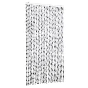 vidaXL cortina antimoscas chenilla gris claro y gris oscuro 100x200 cm