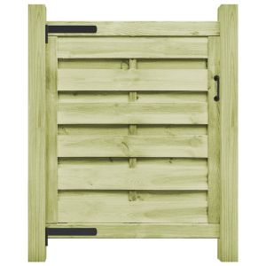 vidaXL puerta de valla madera de pino impregnada verde 100x100 cm