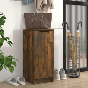 Mueble zapatero madera de ingeniería roble ahumado 30x35x70 cm