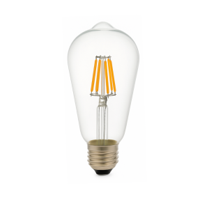 Bombilla LED st64 E27 edison, filamento 8w 820lm. Luz cálida 2700k