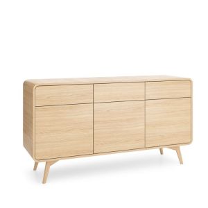 Aparador bajo contemporáneo - roble vicenza - 3 puertas 160x84x39 cm