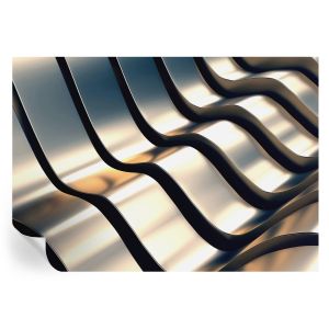 Murales autoadhesivos ondas metálicas 208x146 tulup