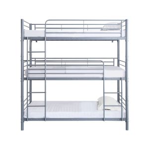 Litera triple de metal "havin" - 90 x 190 cm - gris -