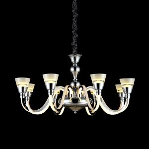 Lámpara colgante LED chandelier warmcup 6 azabak - 95 w - plata