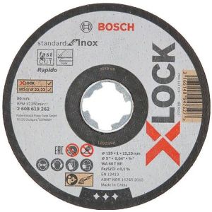Disco de corte x-lock 125x1mm estándar para acero inoxidable - bosch - 2608