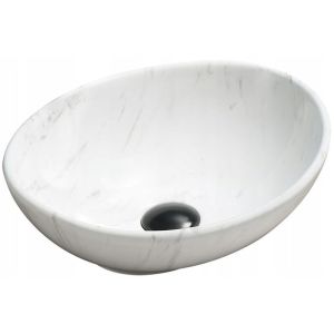 Lavabo cerámico sobre encimera, 40,5x33x14 cm, blanco