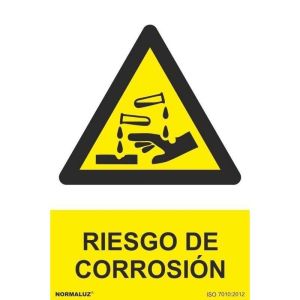 Señal peligro riesgo de corrosion PVC rd30003