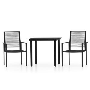 vidaXL juego de comedor de jardín 3 piezas negro