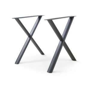Set de 2 patas de mesa klixjö 72x70 cm - negro [en.casa]