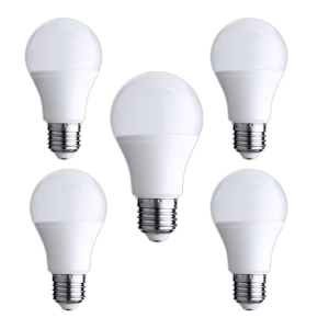 Pack x5 bombillas LED E27 blanco frío 6000k a60, 10w