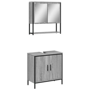 vidaXL set de muebles de baño 2 pzas madera contrachapada gris sonoma