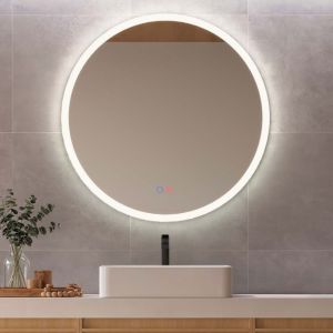 LEDimex-espejo londres ø100 LED redondo contorno arenado