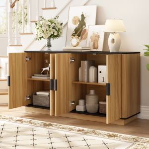 Aparador para salón recibidor comedor 4 puertas natural 75x139x40cm