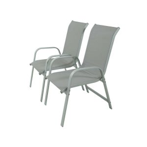 Juego de 2 sillas para jardin textileno "porto"- phoenix - gris claro