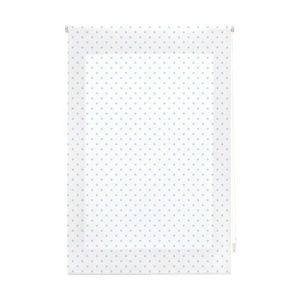Estor enrollable premium 110x180  blanco con motas turquesas