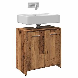 Armario para lavabo de baño madera ingeniería envejecida esb4755