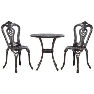 Conjunto de balcón bovino metal marrón oscuro