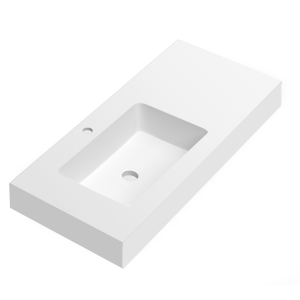 Lavabo con faldón para baño blanco mate 90cm (60+30)