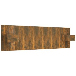 vidaXL cabecero de cama y mesitas madera contrachapada roble ahumado