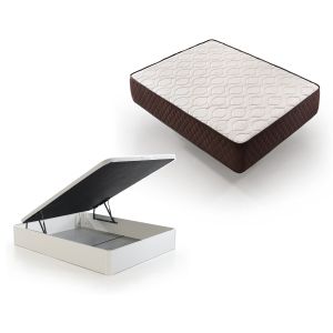 Pack canapé y colchón 160x200 blanco descansin