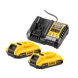 Paquete de energía Dewalt xr - 2 baterías de 18v 2.0ah + cargador universal