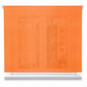 Estor enrollable translúcido poliéster liso color naranja 190x200cm.