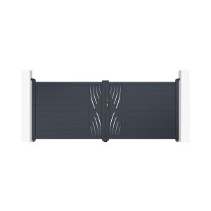 Pack puerta batiente 3,5m veleta a.140cm + 2 postes