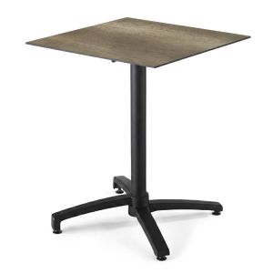 Oviala - mesa de patio abatible de 70 cm en laminado roble ahumado