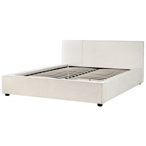 Cama bouclé mirande 160 x 200 cm blanco crema