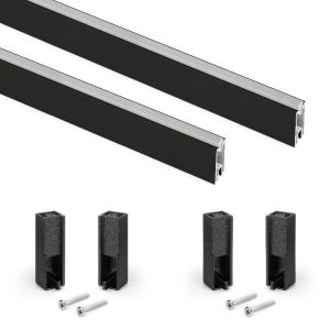 Emuca lote de 2 barras para armario luxe de longitud 0.75m con soportes,