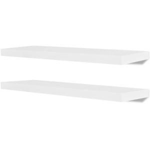 Estantes de pared de diseño x2 en mdf blanco
