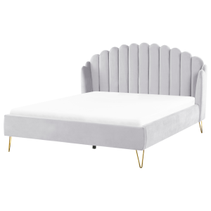 Cama terciopelo ambillou 180 x 200 cm gris claro