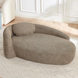 Sofá teddy marrón compacto con cojín para salón dormitorio y estudio