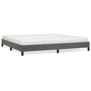 Cama 200x200 cm de terciopelo gris oscuro