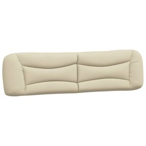 vidaXL cabecero de cama acolchado tela crema 200 cm