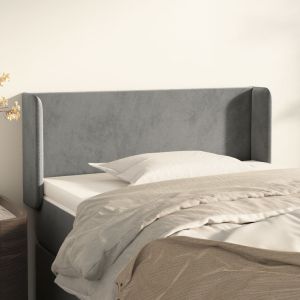Cabecero de terciopelo gris claro 83x16x78/88 cm eso5097