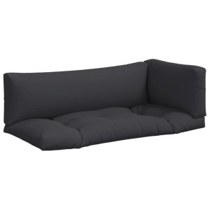 vidaXL cojines para palets 3 piezas tela negro