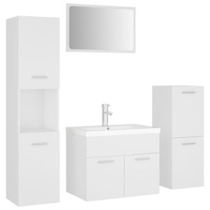 vidaXL juego de muebles de baño madera de ingeniería blanco