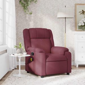 Sillón de masaje reclinable de tela color vino tinto qweo8866