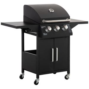 Barbacoa de ga 121x55x109 cm acero al carbono Outsunny