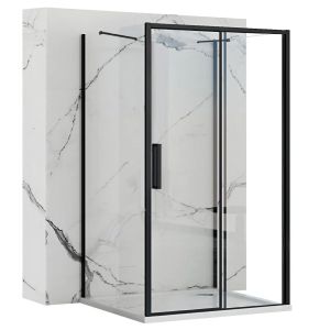 Rea cabina de ducha de pared rapid slide black 160x80, 160x80x195 cm
