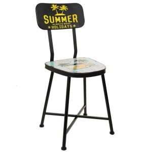 Silla de metal azul 38x40x82