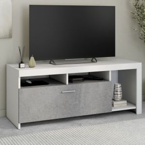 Mueble de tv contemporáneo - blanco hormigón - 110 cm
