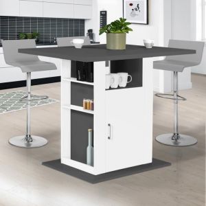 Isla central de cocina - madera gris blanca - 110 cm