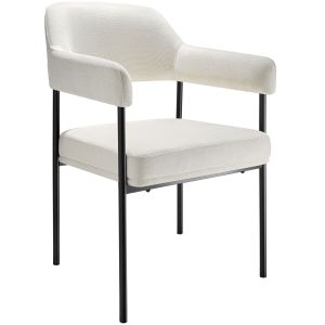 4 sillas de comedor de tejido, 120 kg, 58 x 62 x 85 cm, blanco/negro